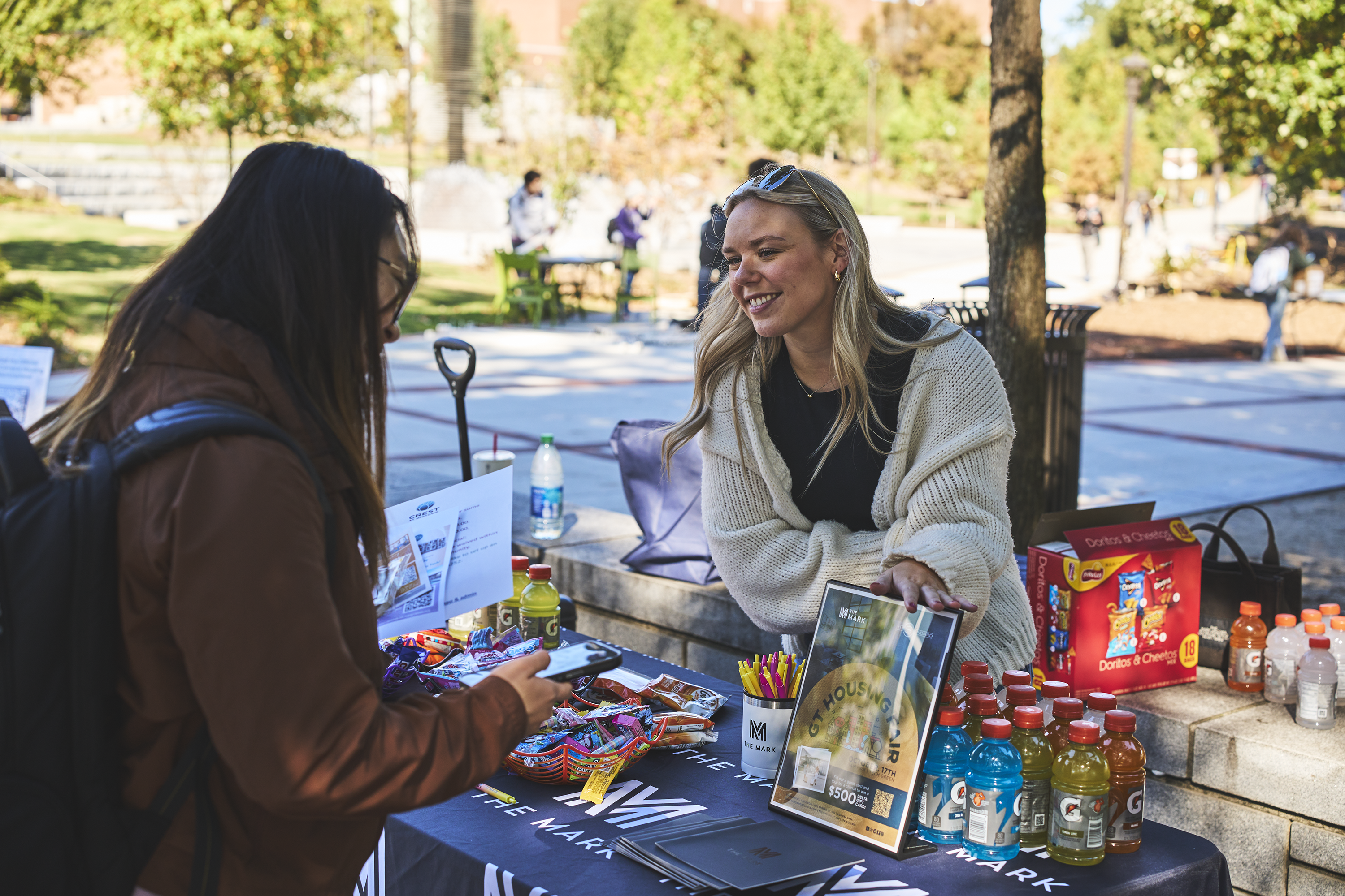 Property Manager with Student at the off-campus housing fair